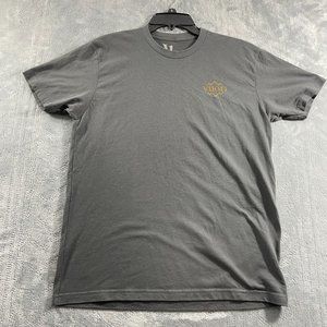 Vuori Mens Gray Short Sleeve Spellout Slim Fit T-Shirt Sz Medium